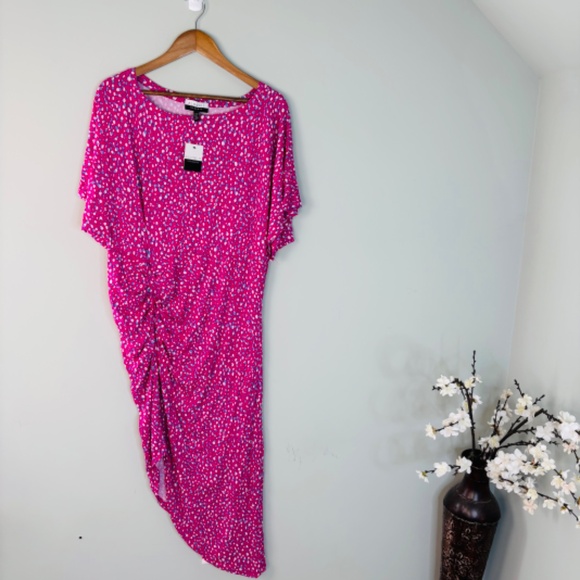 Eloquii Elements Ruched Dot Print Dress NWT Size 18/20 - Picture 2 of 4